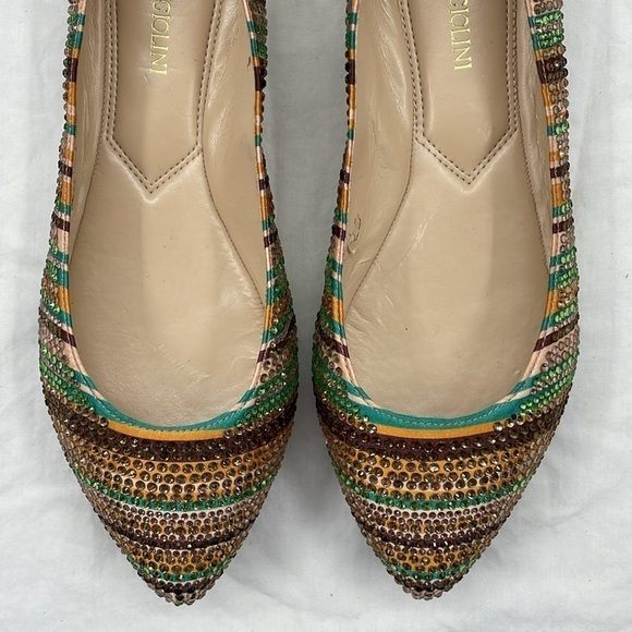 NWOB. ENZO ANGIOLINI Glitter Rhinestone Studded Flats. 8.5M. - Picture 5 of 13